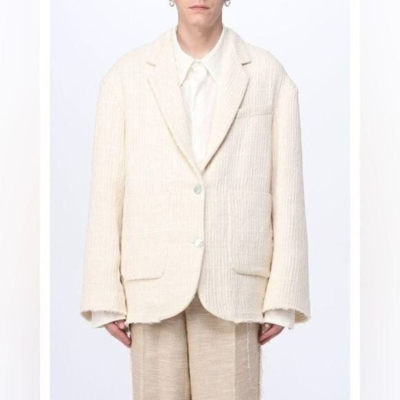 Federico Cina Blazer Openable Jacket in Natural - Picture 3 of 6